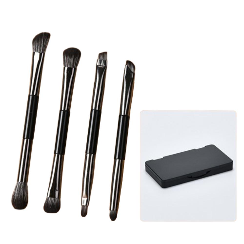 Double-ended Eyeshadow Brushes Set Eyeliner Brushes Multifunction Travel Makeup Brush Set Portable with Storage Box and Mirror