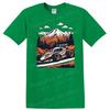 Racing Car T Shirt Mountain Adventure Graphic Cool Tee Vintage Style Art