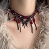 Diablo Goth Punk Babes Choker Lederhalsband Damen Y2K Süße Coole Schlüsselbeinkette Grenzüberschreitendes Explosionshalsband