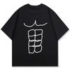 2026 Abdominal Muscle Print Tshirt Short Sleeve Tshirt Sports Top Summer St