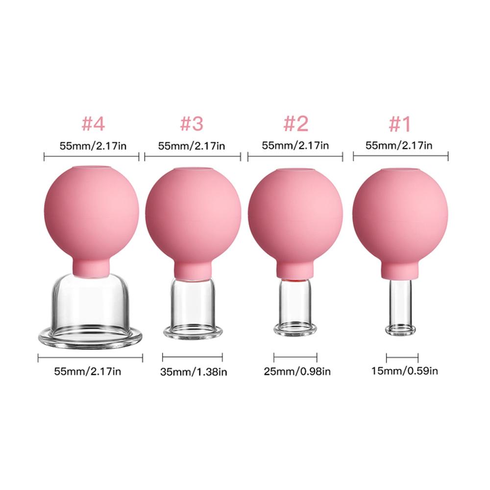Rubber Head Glass Vacuum Cupping Chinese Therapy Set Hijab Jars AntiCellulite Suction Cups Massage Body Health Massager For Face