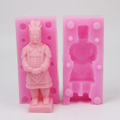 1PC Terracotta Warriors 3D Silicone Soap Mould Mould for Making Candles