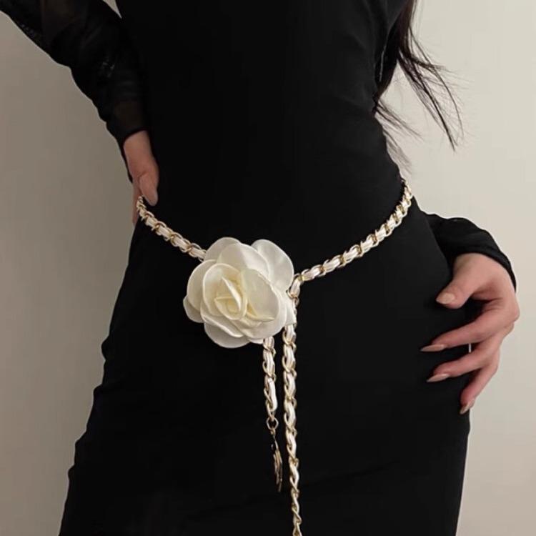 Premium Flower Waist Chain Women'S Dress Waist Thin Belt Decoration Trendy