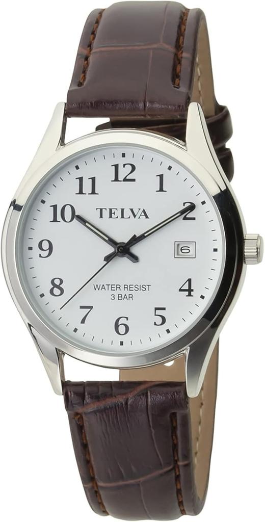 Klefer TE-AM185-WTS Men's Analog Waterproof Watch with Leather Strap, Brown