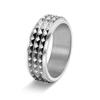 Men's 8MM Rotatable Pyramid Titanium Steel Ring Adjustable Spinner Stress Relief Jewelry Casual Gift for Him