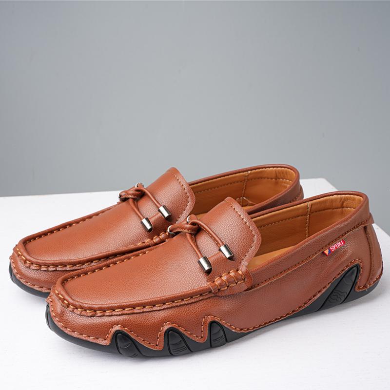 Mode Leder Herren Freizeitschuhe Luxusmarke 2024 Herren Slipper Mokassins Atmungsaktiv Slip-on Schwarz Fahrschuhe Übergröße Businessschuhe