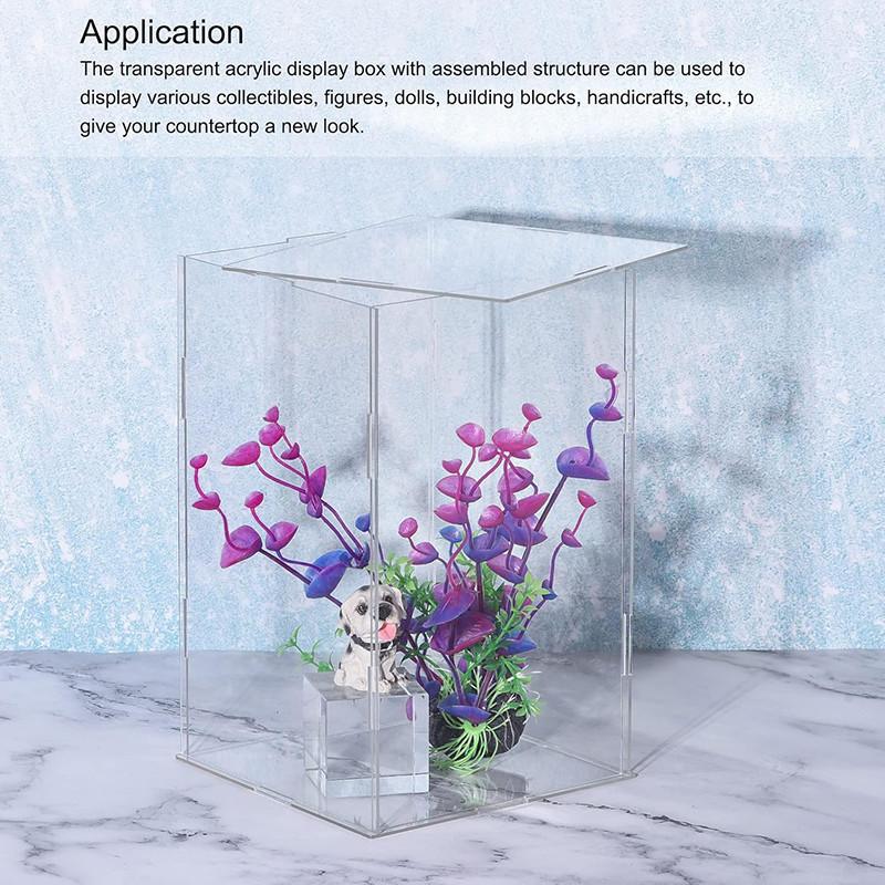Transparent Display Case Countertop Box Organizer Stand Dustproof Protection Showcase Storage Box