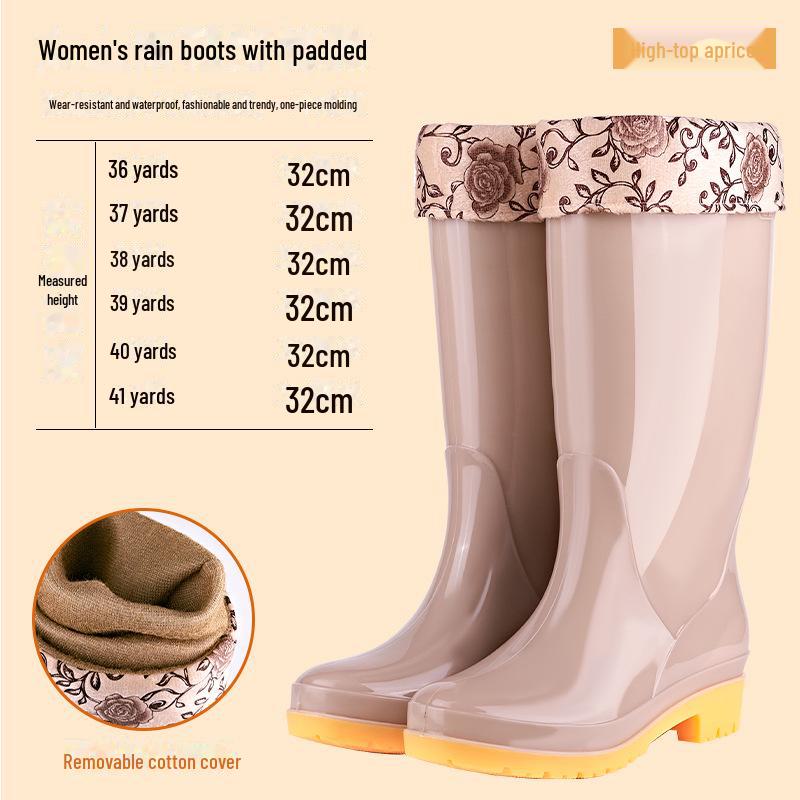 Women's Non-Slip High-Top Warm Rain Boots - Free Shipping
