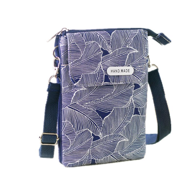 Pastoral Leaf Large Screen 5-Layer Crossbody Phone Bag for Women