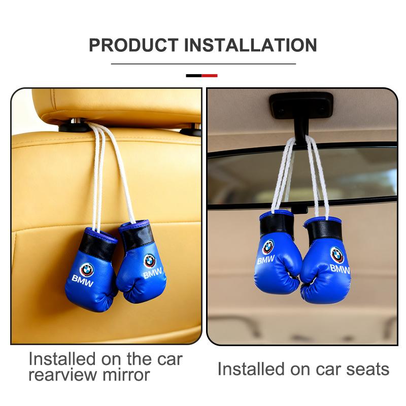 2pcs Mini Boxing Gloves Car Pendant Home Wall Hanging Decoration For BMW Performance E91 X5 E70 F11 E30 F31 X3 F25 F32 X7