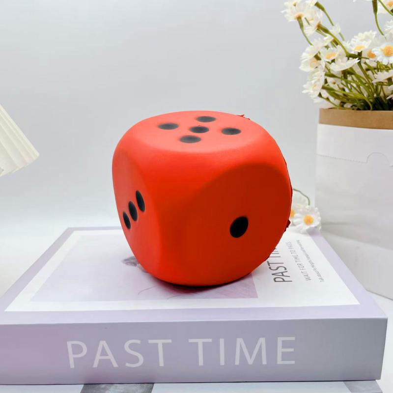 Large Soft Dice, Rounded Corner Colored Dots PU Material, Squeeze Stress Relief Entertainment Game Board Game Teaching Tool Toy, Big Dice