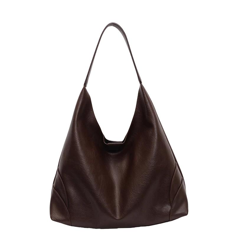 Casual Solid PU Travel Style Large Capacity Simple Versatile Shoulder Bags