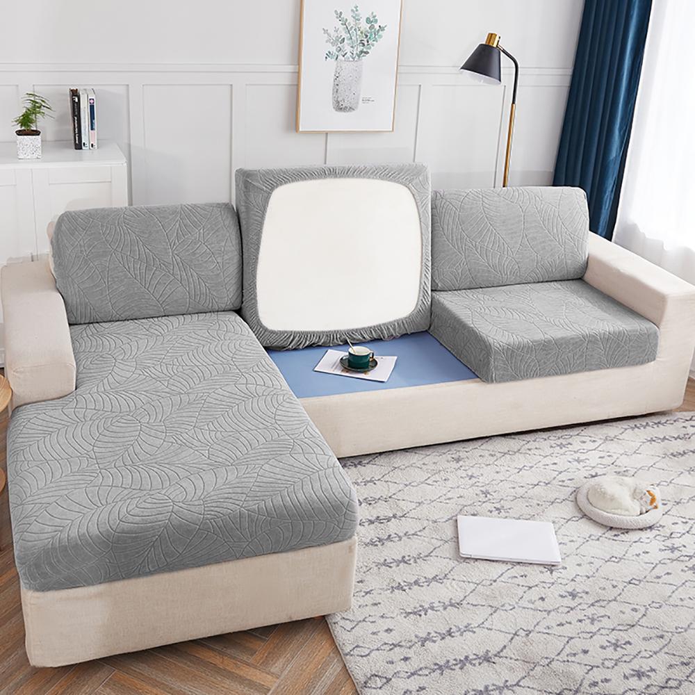 Waterproof Jacquard Sofa Seat Cover Solid Elastic Sofa Slipcover L -Shape Corner Sofa Cover For Living Room Furniture Protector
