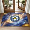 Leeds United Football Design Crystal Velvet Rug Soft Decorative Mat for Bedroom Entrance