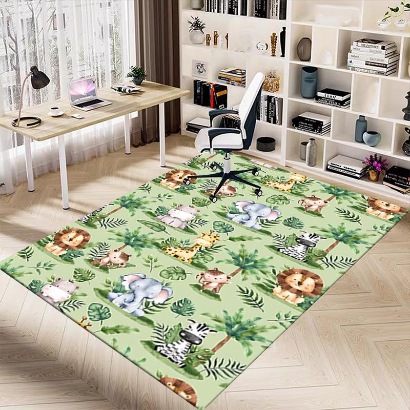 1 pièce animaux de la jungle Extra Large Tapis de sol antidérapant, Bureau, famille, chambre à coucher, Studio Grand tapis, Tapis d'intérieur, Couleurs vives