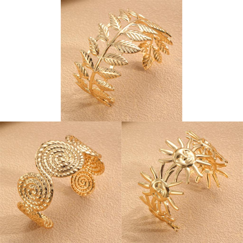 Strand Sommer Blattförmiges Metallarmband für Damen mit galvanisiertem Finish