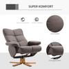 Recliner with Footstool, 360 Degrees Swivel TV Chair with Reclining Function Reading Chair for Bedroom, Living Room, Faux Leather, Brown