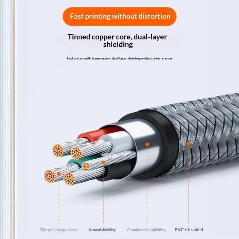 Usb C To Usb B 2.0 Printer Cable Braided Printer Scanner Controller Cable Electronic Musical Instrument Data Cable