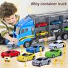 Construction Truck Vehicle Toy Set For Kids Alloy Carrier Truck Push And Go Vehicle Car Toys Birthday Gifts For Boys Girls