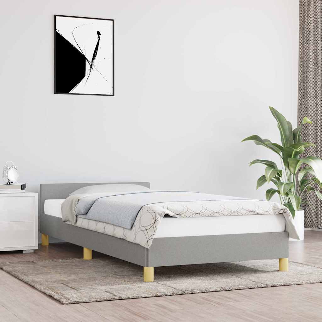 vidaXL Bettgestell ohne Matratze Hellgrau 90x190 cm Stoff