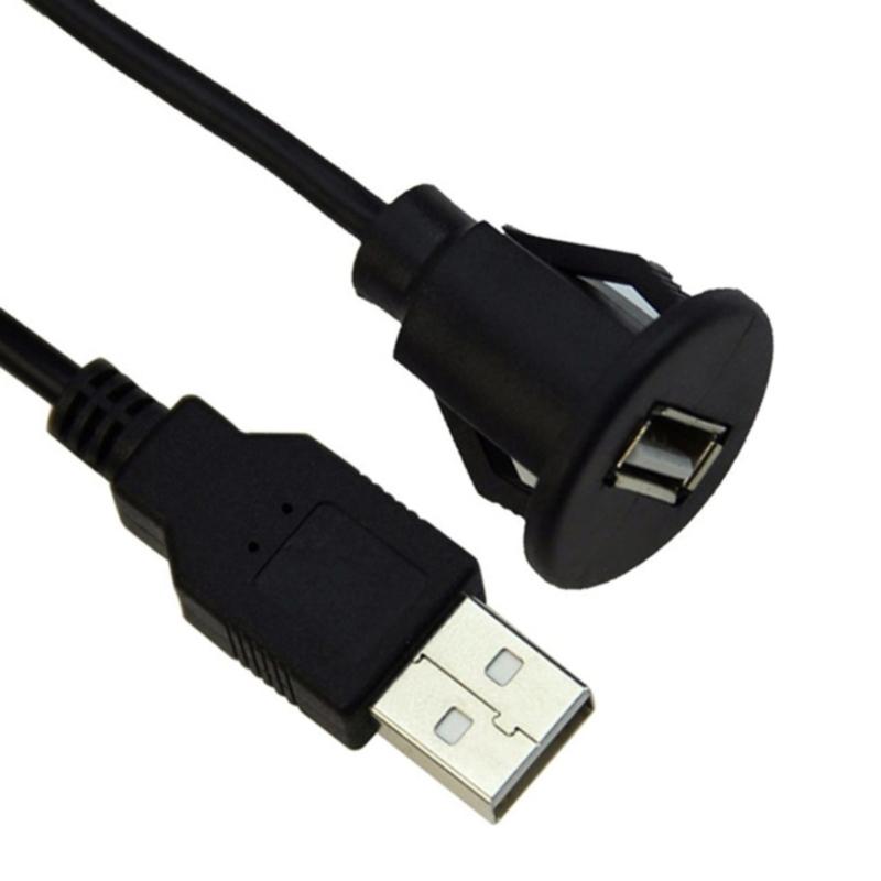 USB-Stecker auf Buchse Ladekabel Auto-Armaturenbrett-Panel-Halterung Datenübertragungskabel für PC Laptop Bündige Montage Verlängerungskabel