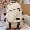 Large Capacity Backpack Campus Schoolbag Commuter Plaid Backpack