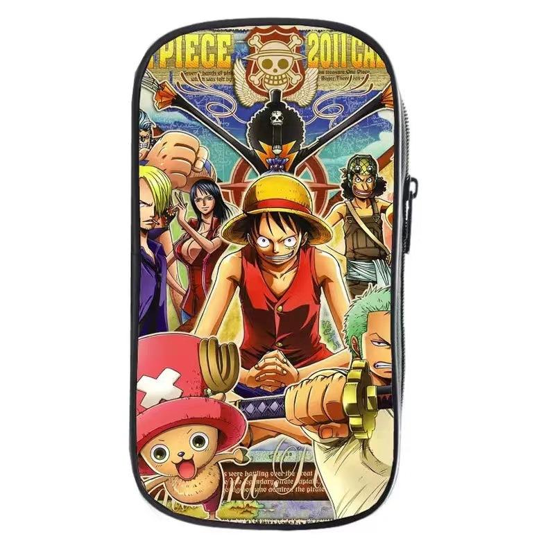 Cartoon Anime One Piece Luffy Zoro Sanji Marco Ace Sabo Pencil Case Stationery Box Students School Pen Bag Bags Gifts