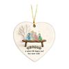 Heart-Shaped Sea Glass Family Ornament Handmade Sea Glass Art Heart Ornament for Christmas Tree Home Decor