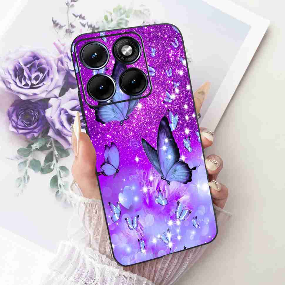 Motorola Edge 70 Fusion 5G tokhoz Rajzfilm Macska Panda TPU Fekete Borító XT2605-1 XT2605-2 XT2605-4-hez Puha Szilikon Telefon Tokok