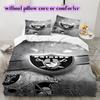 Las Vegas Raiders Pattern Bedding Quilt Set Quilt Cover Pillowcase Home Decoration Birthday Gift (1 * Duvet Cover + 2 * Pillowcase, Without Core)