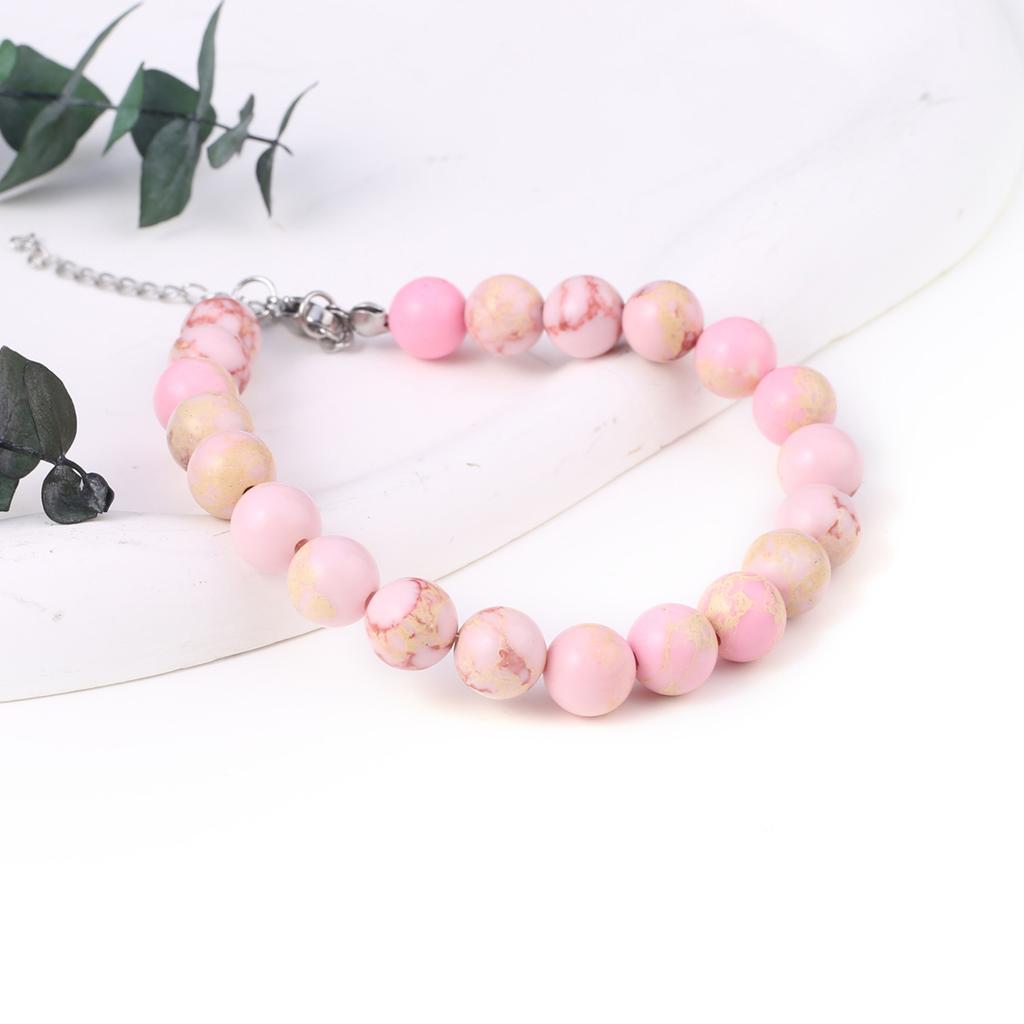 Nieuwe Stijl Vrouwen Armband Natuursteen Keizer Steen Kralen 8X8 MM Bedels Voor Vrouwen Romantische Verjaardagscadeau