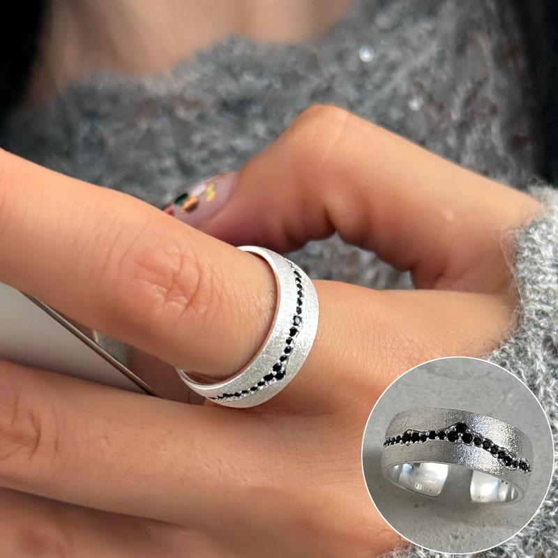 Elegantní stříbrem S925 pokovený světle modrý otevřený prsten pro ženy - Všestranný, módní a luxusní design na ukazováček.