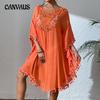 Women's Dress Beach Dresses Coverup Crochet Patchwork Fringe Swimwear Bikini Outer