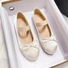 Scarpe Mary Jane da Donna Punta Rotonda Taglie Forti Scarpe da Donna Fiocco Raso di Seta Ballerine Scarpe Piatti Primavera Autunno Zapatos De Mujer