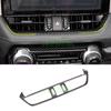 For Toy Ota RAV4 Silver Carbon Fiber Style Interior Middle Center Console Air Condition Vent Outlet Cover Trim
