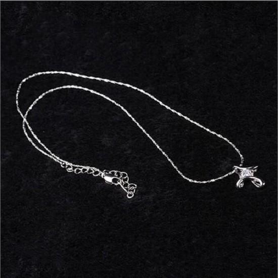 Geometric Cross Zircon Necklace With Copper Pendant For Couples Fashion Jewelry