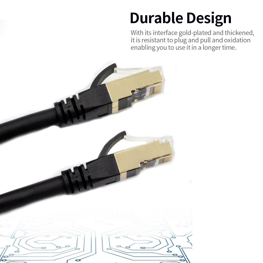 Cat8 Ethernet Cable High Speed Network Cable 40Gbps 2000Mhz/ Shielded Twisted Pair/ Gold Plated