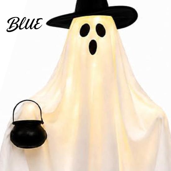 Seasonal Display for Haunted Houses Halloween Hanging Ghost Light Decorative Couple Lamp with Witch Hats Decor Reusable Hat Set Props Front Door And