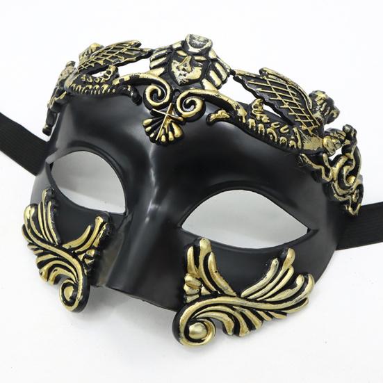 Maskeli Yüz Örtüsü Retro Muhteşem Eskitilmiş Deforme Olmayan Solmaz Cosplay Aksesuarları Plastik Venedik Antik Yunan Kostüm Partisi Erkek Yarım Yüz