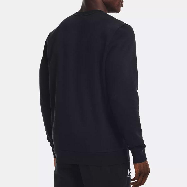 Under Armour Sudadera de cuello redondo con estampado de logotipo de color sólido para hombre, tops negro 1374250-001
