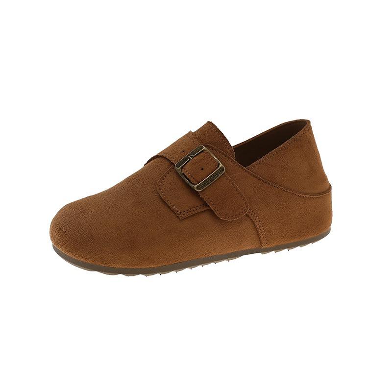 Thick-soled Inner Height Increase for Women's Autumn and Winter New Versatile Casual Two Wear One Pedal Round Head Single Shoes Tide