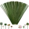 OrgMemory Artificial Flower Stems 100 Pieces 25cm 2mm Bendable Floral Craft Support Wire for DIY Bouquets Modeling and Gift
