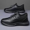 New Spring Men Casual Leather Sneaker Soft Soled Walking Shoes  Anti Slip Bottom Outdoor Lace-Up Flats Driving Shoes