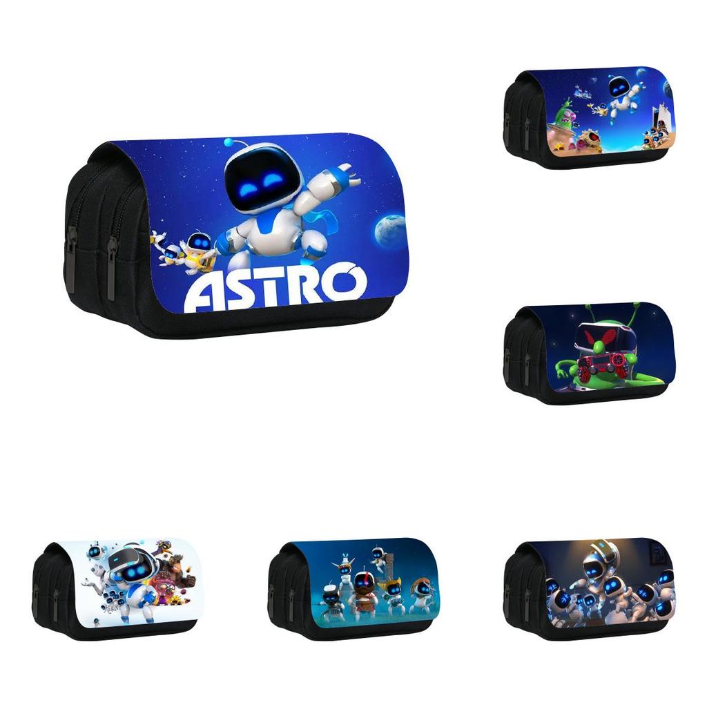 Astro Bot Kid Pencil Bag With Dual Compartments For School And Kindergarten