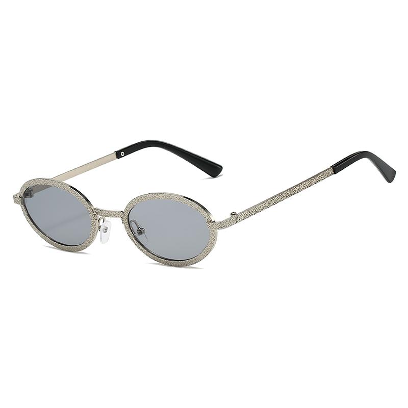 Mode Luxe Ovalen Zonnebril Dames Heren Vintage Merk Zonnebrillen Metalen Frame Buiten Reizen Brillen Dames Oogkleding UV400
