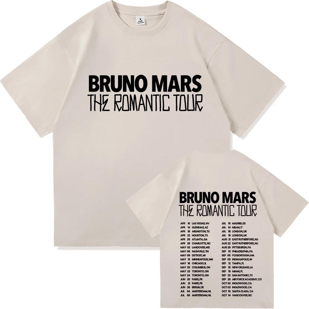 Bruno Mars The Romantic 2026 Tour T-shirt Bruno Mars T-shirt Unisex Ungdom och Vuxen T-shirt Konsertkläder Bomullskomfort Snygga Toppar