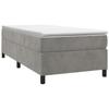 Boxspringbett mit Matratze Hellgrau 90 x 190 cm Samt