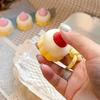 Keychain Pendant 3D Printing Strawberry Cake Design Decompression Clicker Toy with Lanyard Lightweight Mini Stress Relief Bag Pendant