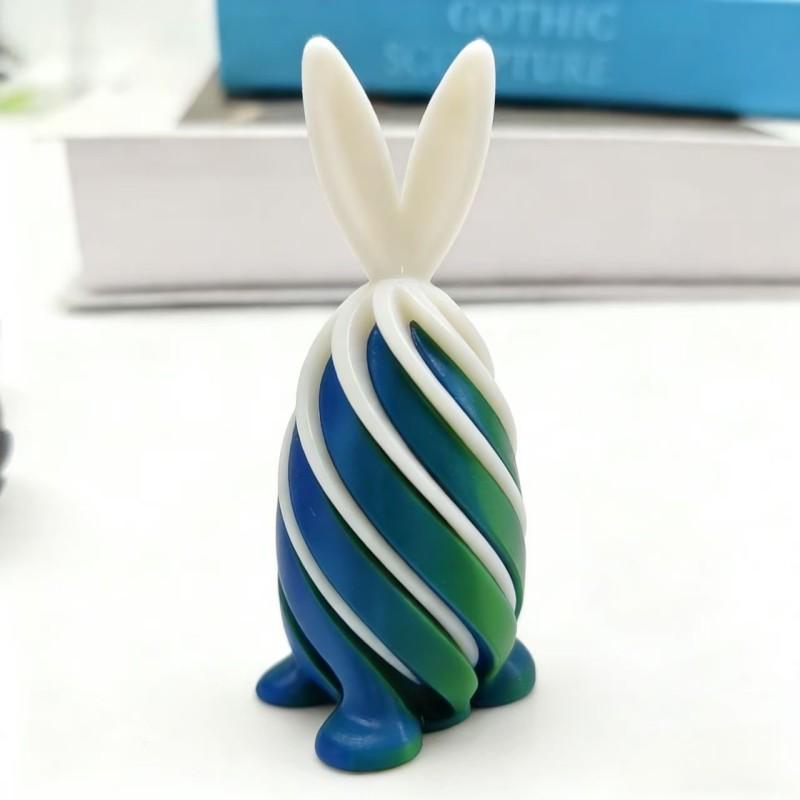 3D Printed Rabbit Eggs Ornament Easter Bunny Ornament Cute 3d Printing Easter Eggs Desk Accessories Easter Day Party Gift