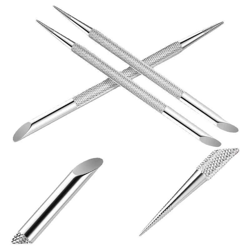 1 Pcs Double-ended Stainless Steel Cuticle Pusher and Remover KTY